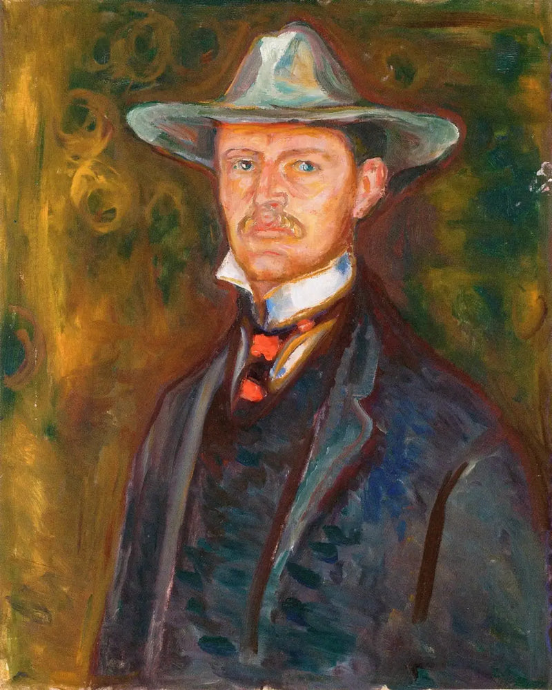 Geniş Kenarlı Şapka ile Otoportre - Edvard Munch
