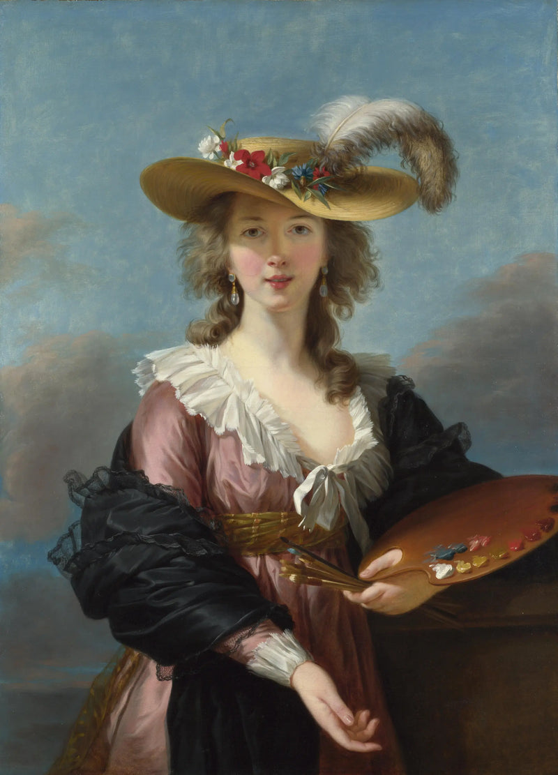 Saman şapka ile otoportre - Élisabeth Vigée Le Brun