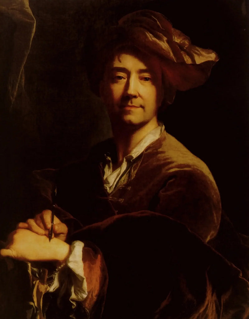 Kendinden Portre Kalem Ucu ile - Hyacinthe Rigaud