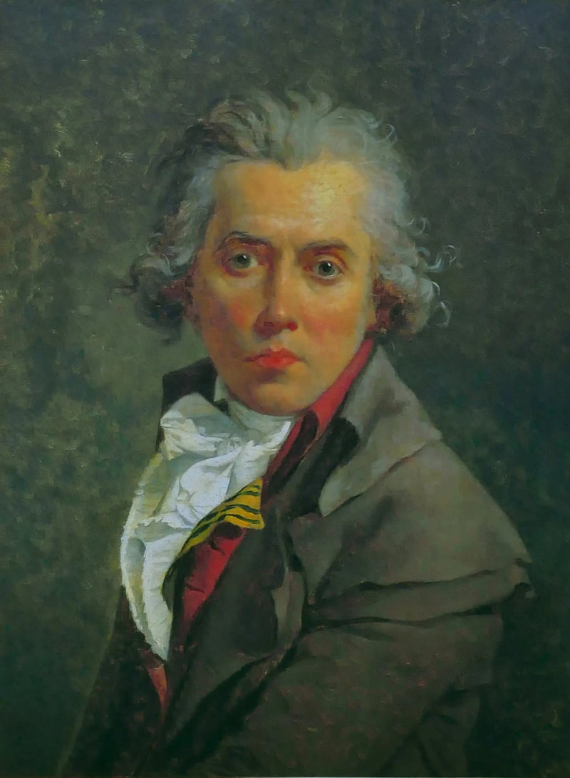 Üç Mandal ile Otoportre - Jacques-Louis David