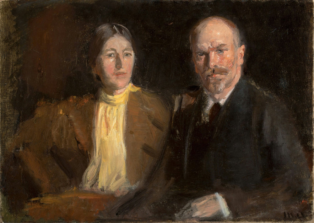 Autoportrait avec Anna Ancher. - Michael Peter Ancher image 1 reproduction de peinture à l’huile