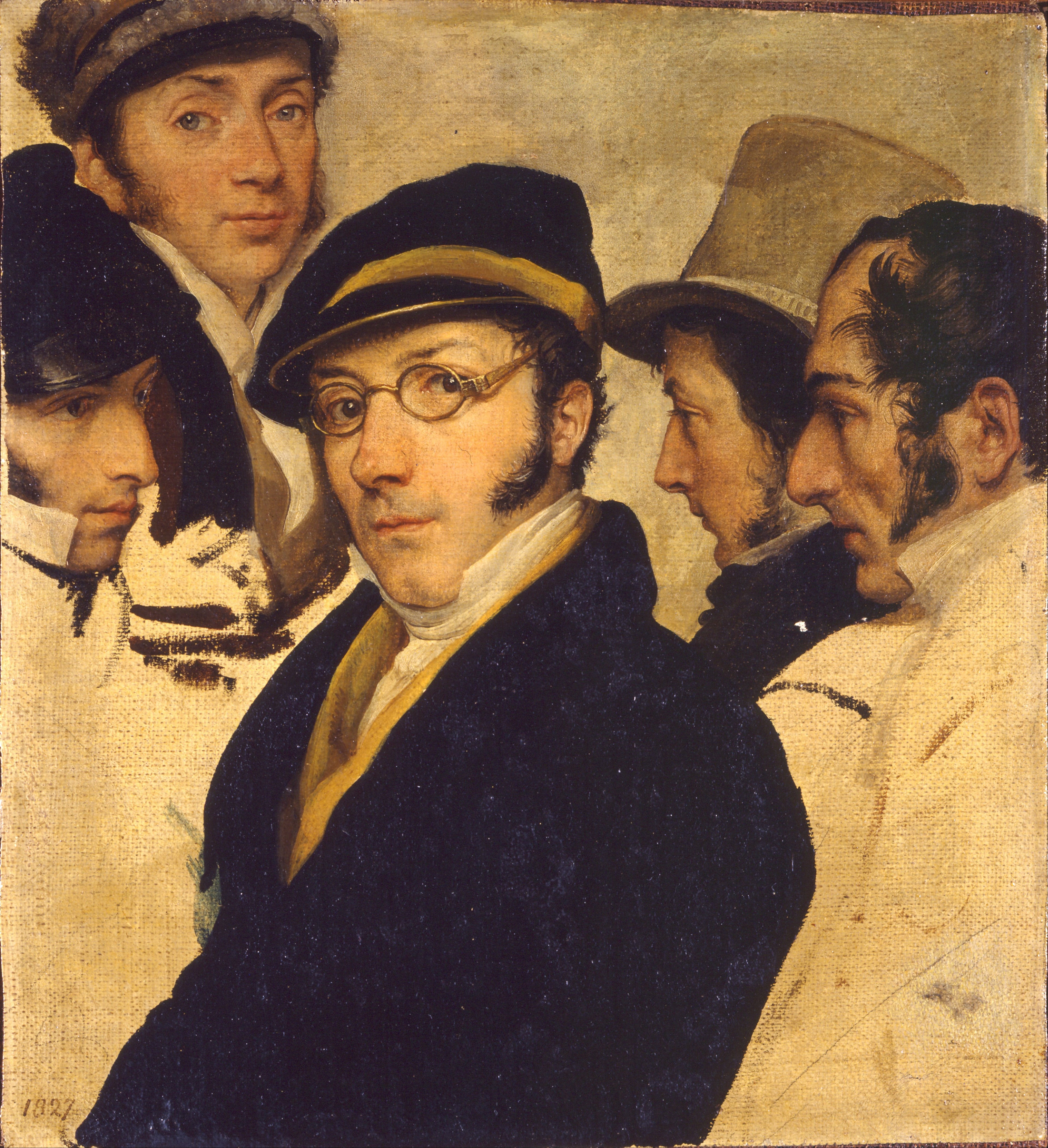 Autoportrait avec un groupe d'amis - Francesco Hayez