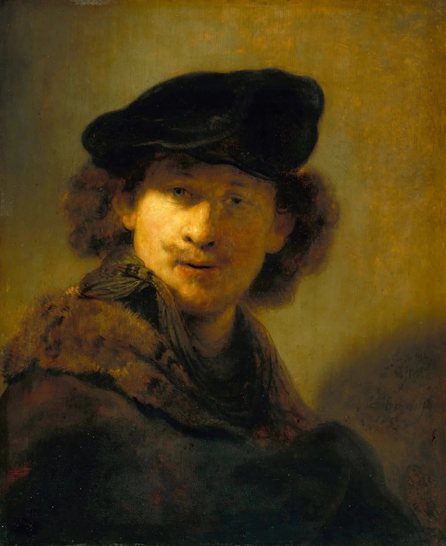 Kadife bereli Otoportre - Rembrandt