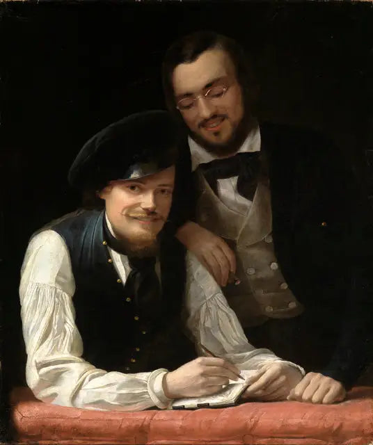 Sanatçının kardeşiyle otoportresi - Franz Xaver Winterhalter