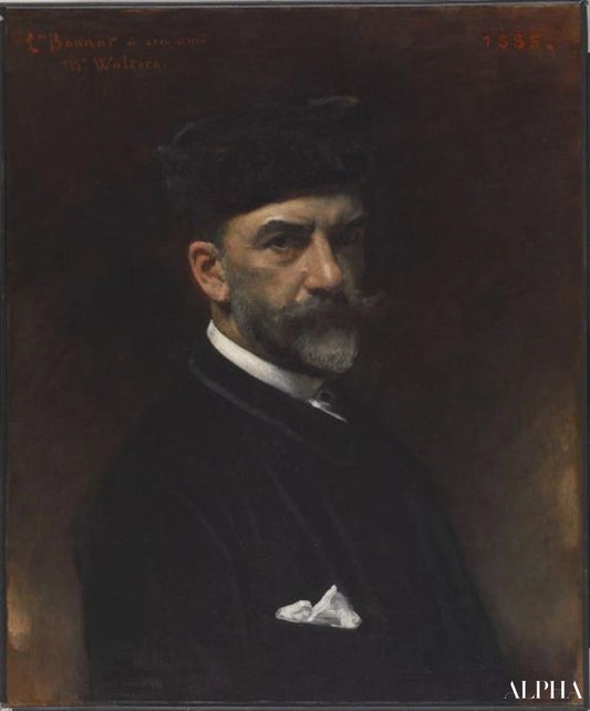 Autoportrait dédié à William Walters - Léon Bonnat - Reproductions de tableaux et peintures haut de gamme