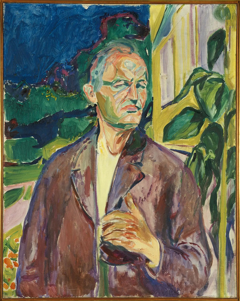 Evin duvarının önünde otoportre - Edvard Munch