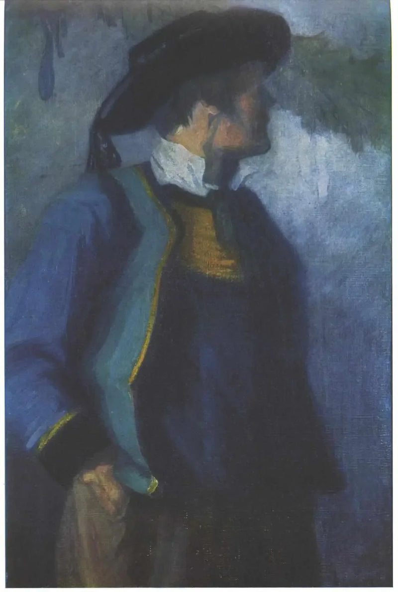 Breton kostümlü otoportre - Franz Marc