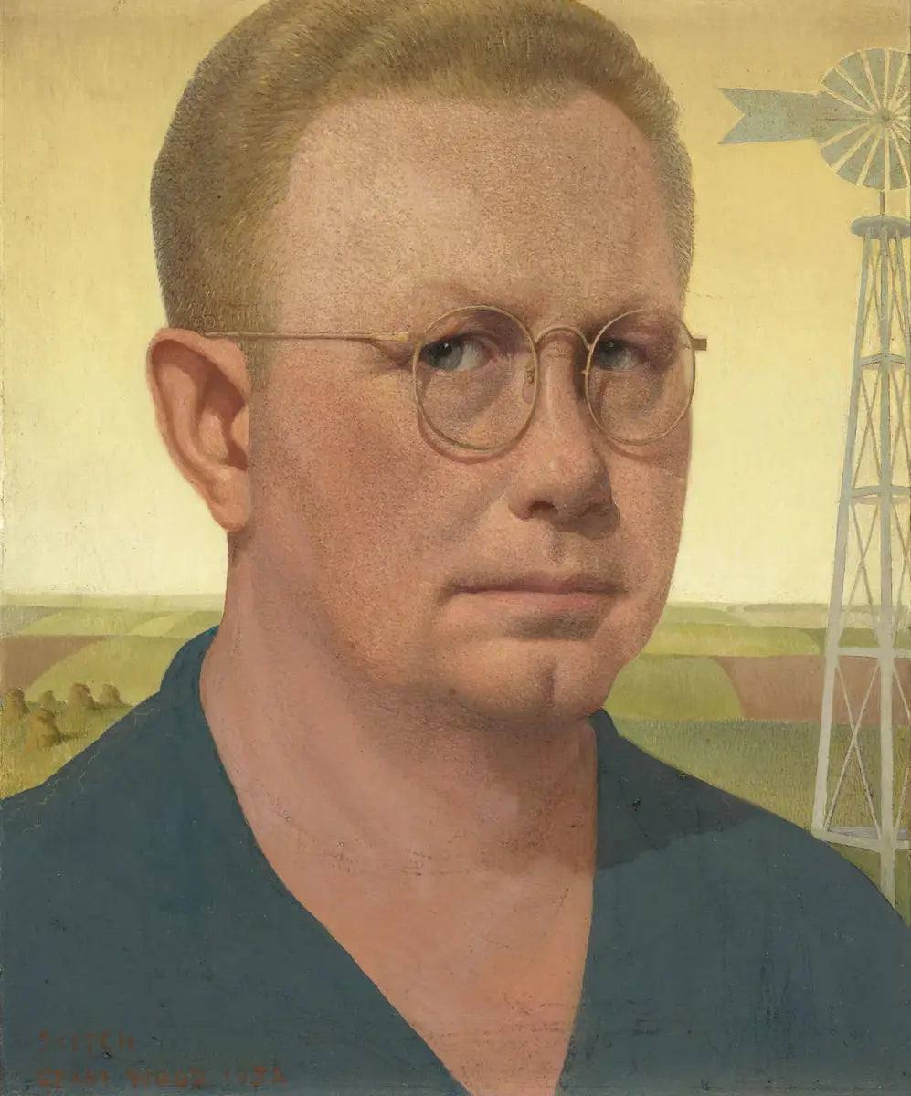 Autoportrait - Grant Wood image 1 tableau peint à l’huile sur toile
