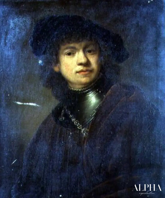 Autoportrait (huile sur toile) - Rembrandt van Rijn - Reproductions de tableaux et peintures haut de gamme