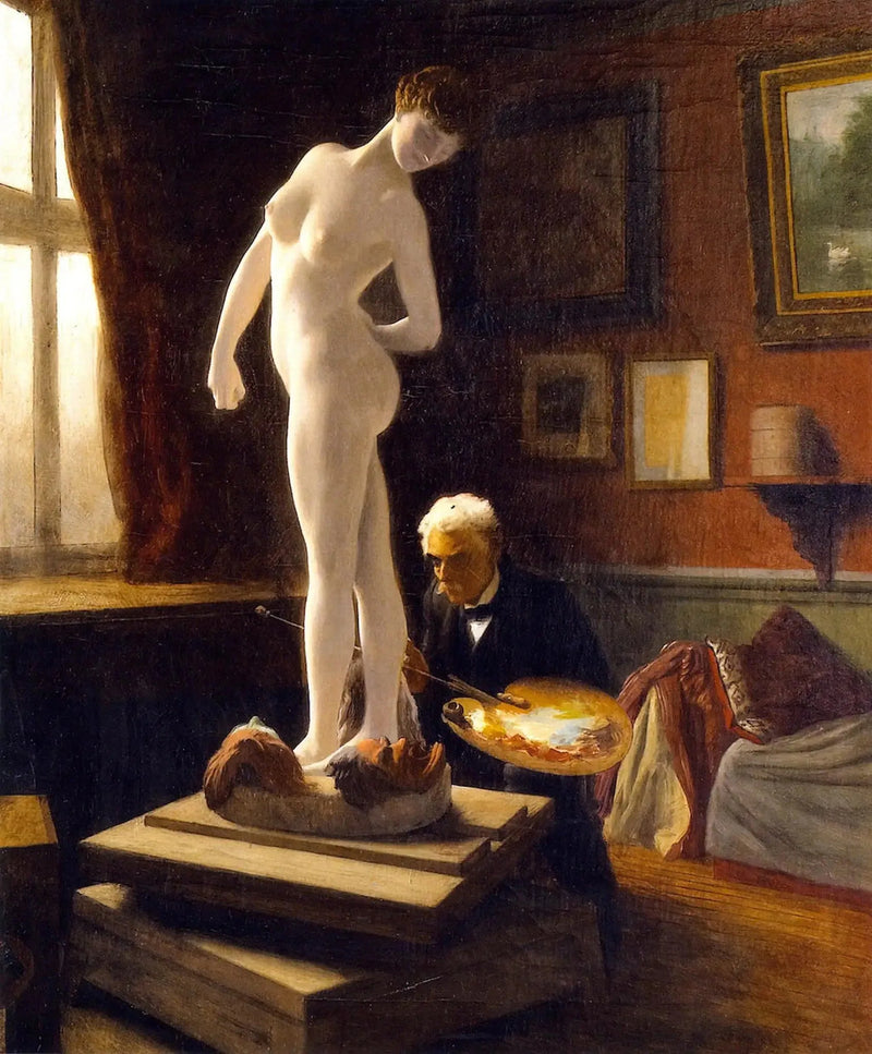 Kendini La Joueuse de boules'ı boyarken tasvir eden otoportre - Jean-Léon Gérôme
