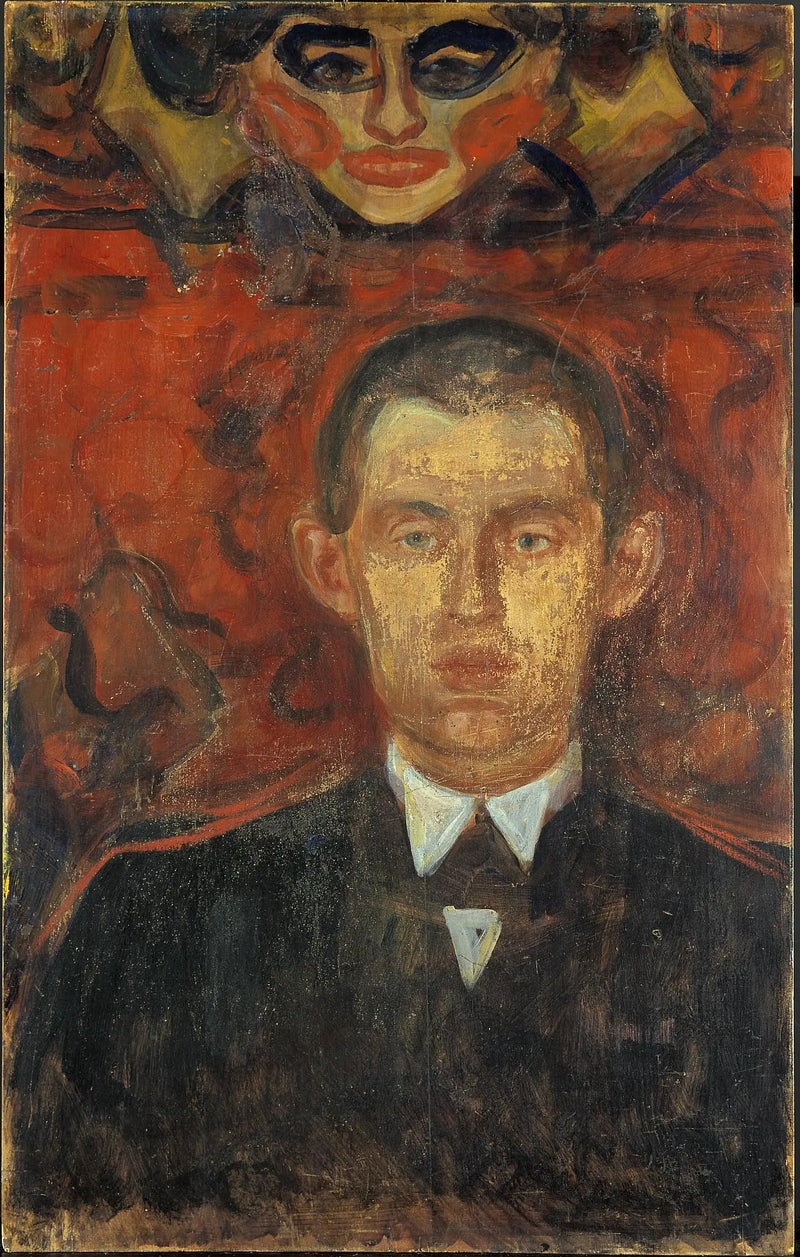 Bir Kadın Maskesi Altında Otoportre - Edvard Munch
