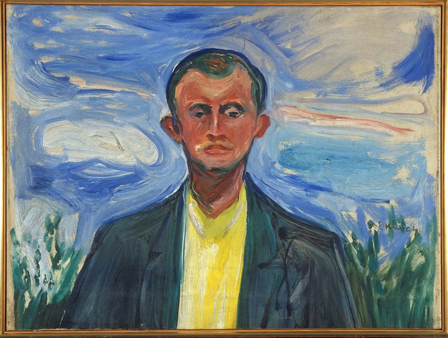 Mavi gökyüzünde otoportre - Edvard Munch