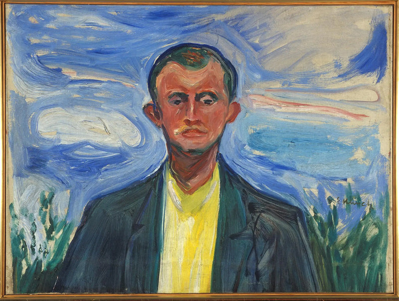Mavi gökyüzünde otoportre - Edvard Munch