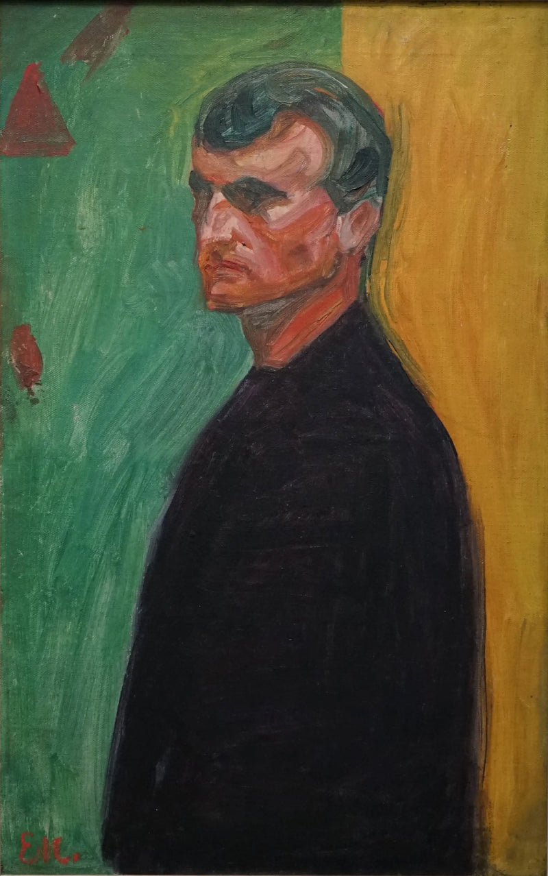 İki renkli bir arka planda otoportre - Edvard Munch