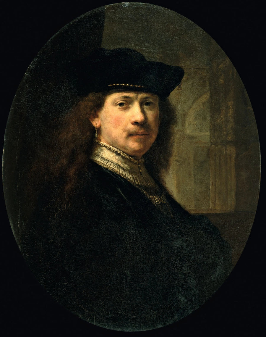 Mimarlık Arka Planında Şapkalı Otoportre - Rembrandt