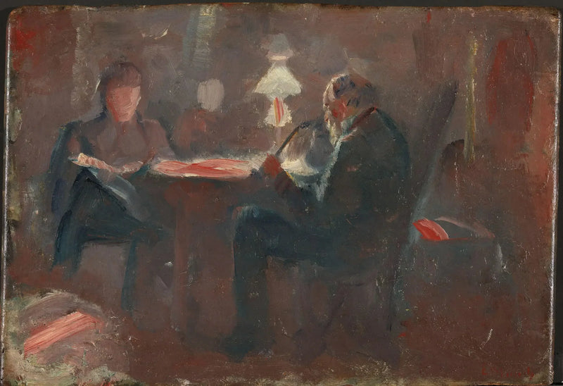Paraffin lambasının etrafında - Edvard Munch