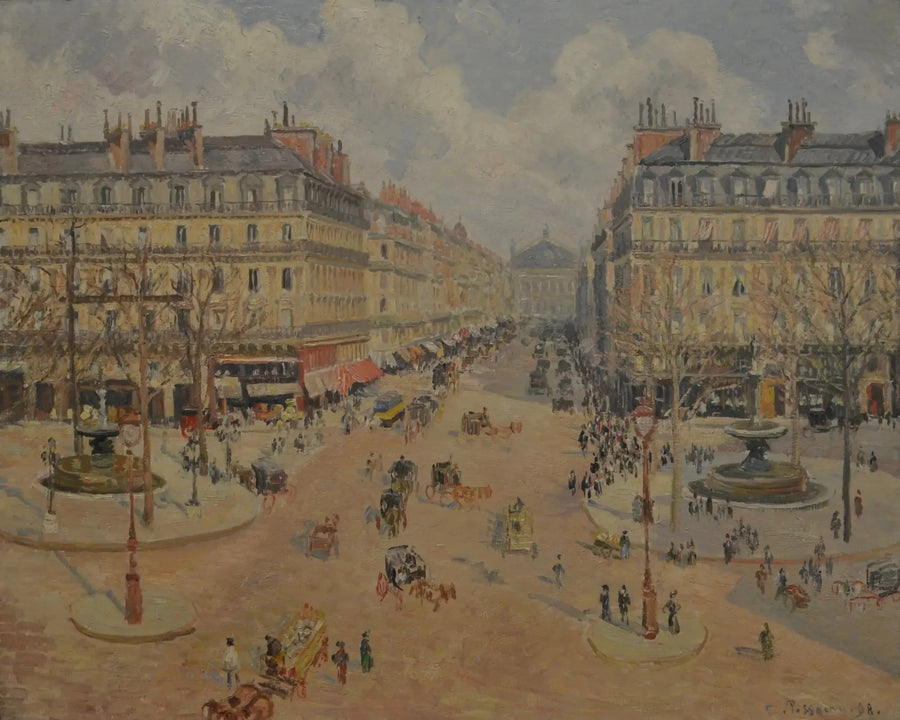 Opera Caddesi, sabah güneşi - Camille Pissarro
