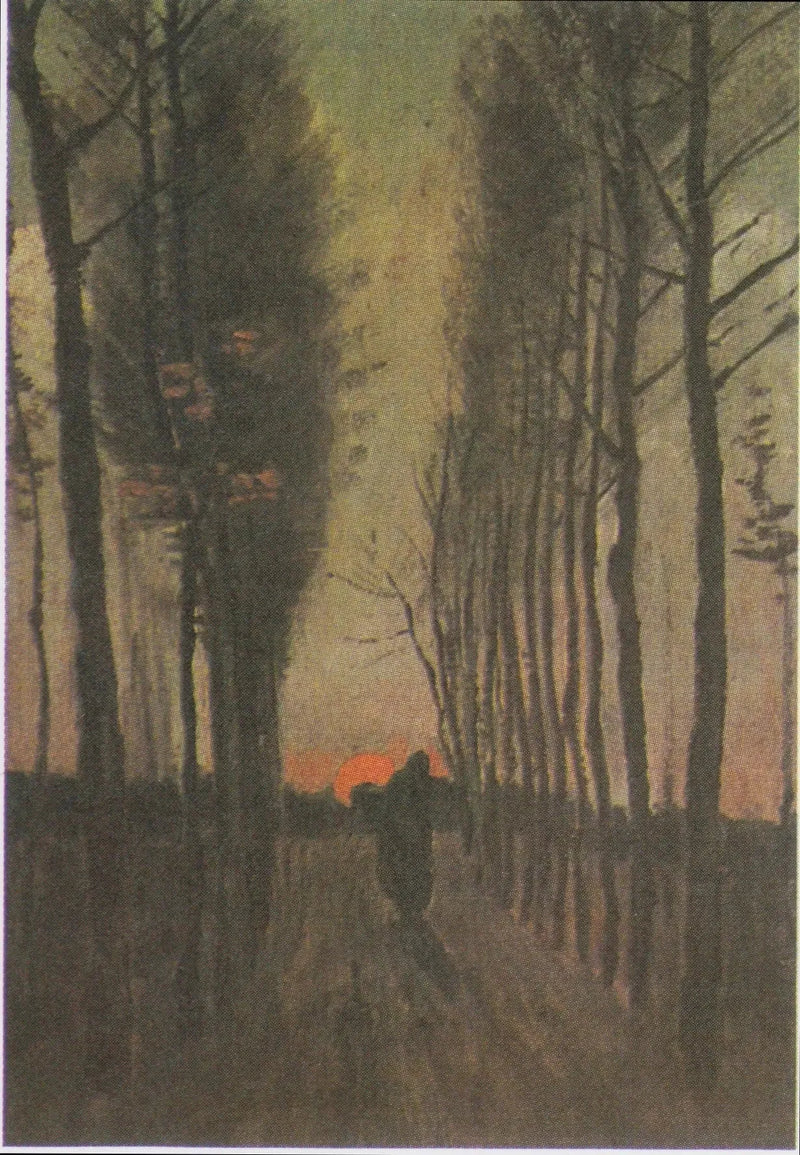 Güneşin batışında söğütler caddesi - Vincent van Gogh