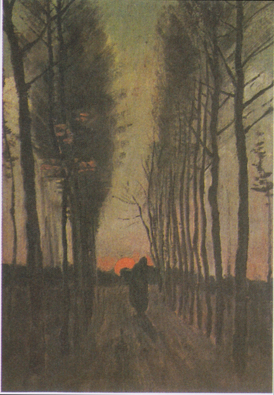 Güneşin batışında söğütler caddesi - Vincent van Gogh