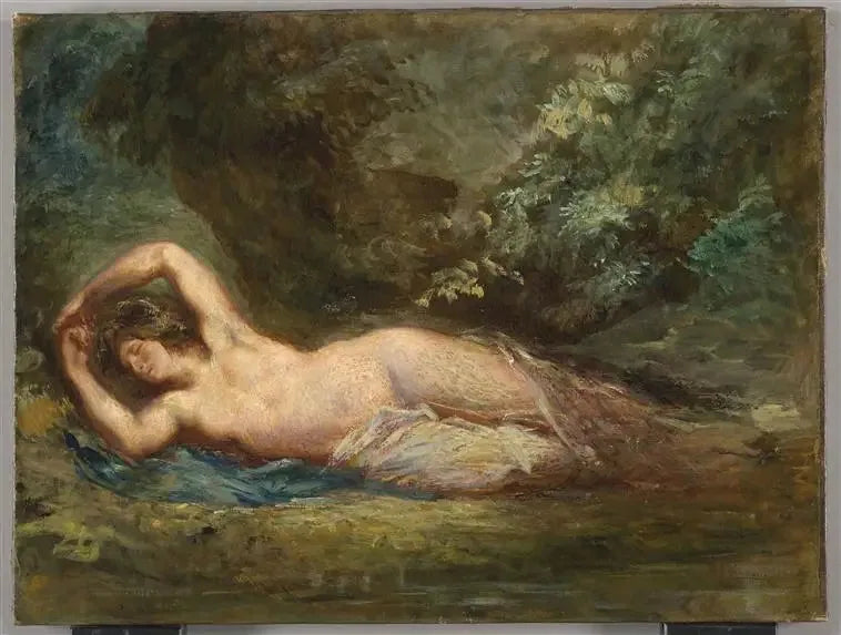 Bir manzarada uyuyan Bacchante - Eugène Delacroix