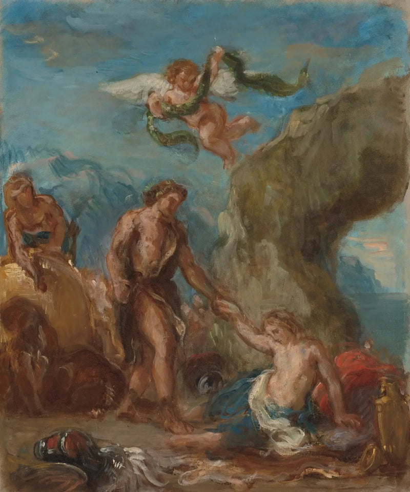 Bacchus ve Ariadne (« Dört Mevsim » için « Sonbahar » Taslağı) - Eugène Delacroix