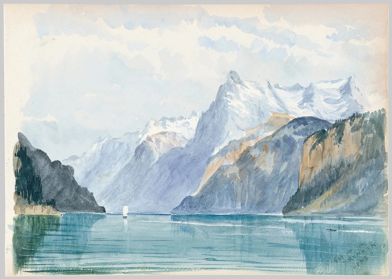 Uri Koyu, Brunnen (İsviçre Eskiz Defteri 1870) - John Singer Sargent