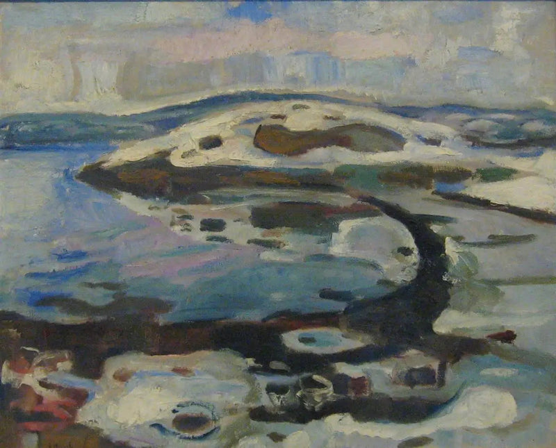 Fiyort yakınındaki koy kışın - Edvard Munch