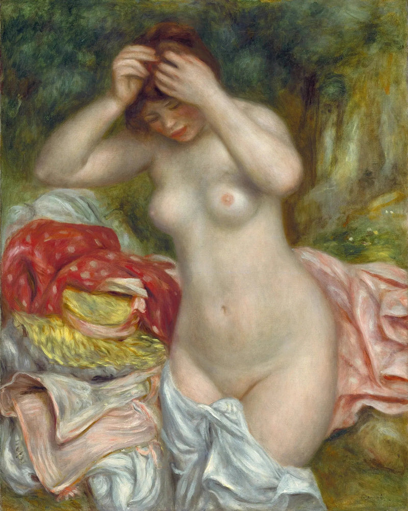 Saçlarını düzelten yüzücü - Pierre-Auguste Renoir
