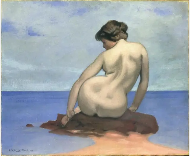 Oturan Yüzücü Kaya Üzerinde - Félix Vallotton
