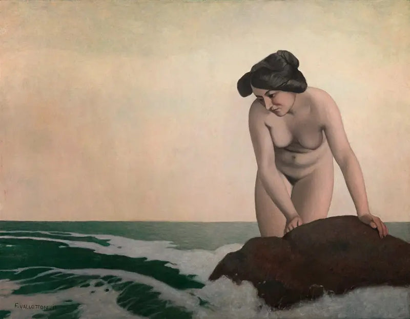 Yüzücü ve Kayalık - Félix Vallotton