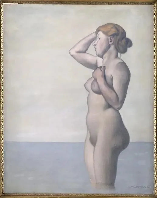 Profilde Yüzücü, Gri Gökyüzü - Félix Vallotton