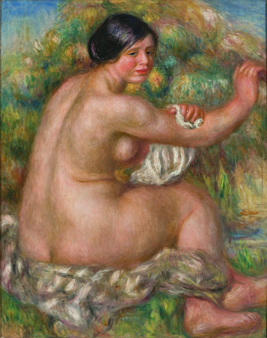 Sağ kolunu silen Banhista - Pierre-Auguste Renoir