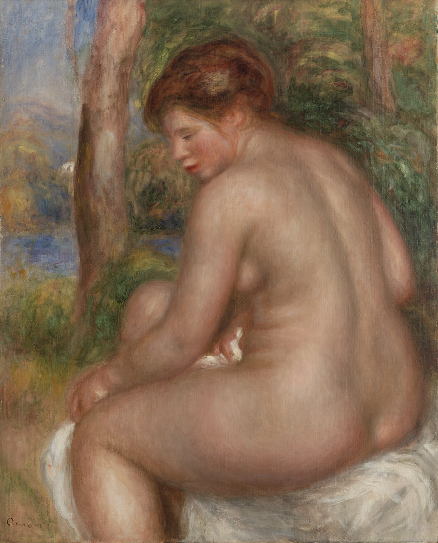 Üç çeyrekten görülen yüzmeci - Pierre-Auguste Renoir
