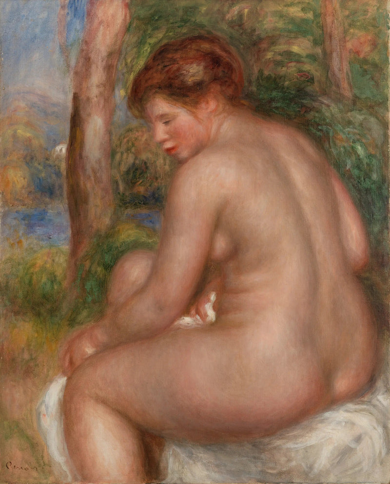 Üç çeyrekten görülen yüzmeci - Pierre-Auguste Renoir