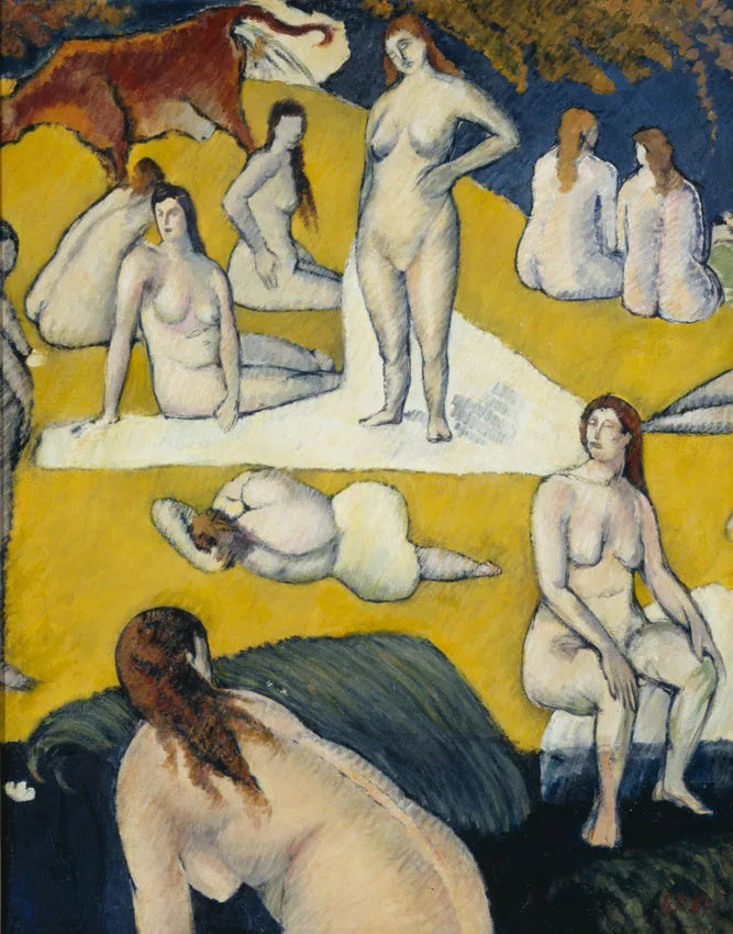 Kırmızı inekli yüzücü kadınlar - Émile Bernard