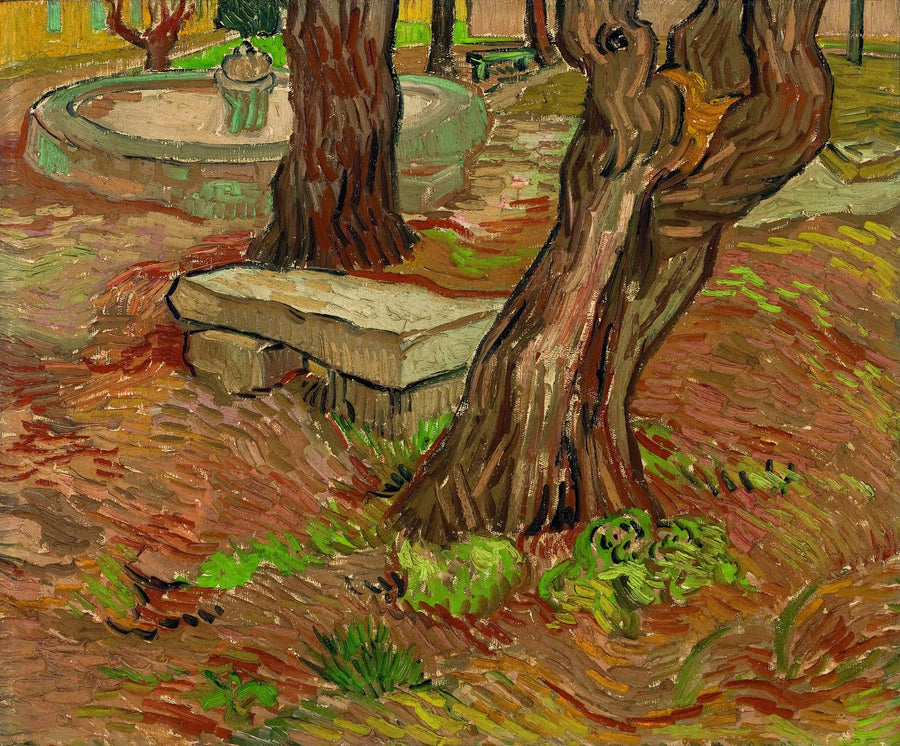 Saint-Paul Hastanesi bahçesindeki taş bank - Vincent van Gogh