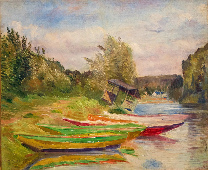 Seine Kenarı'nda Kayıklar ve Kulübe - Gustave Caillebotte