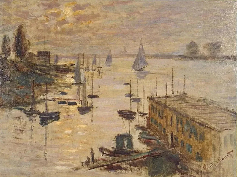 W334 karayolu köprüsünden görülen Argenteuil Havzası - Claude Monet