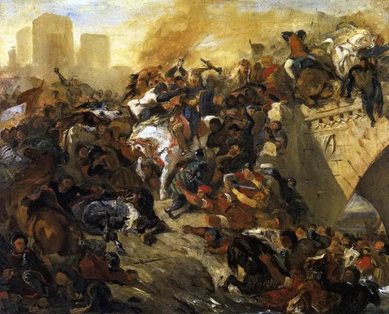 Saint Louis'un kazandığı Taillebourg Savaşı - Eugène Delacroix