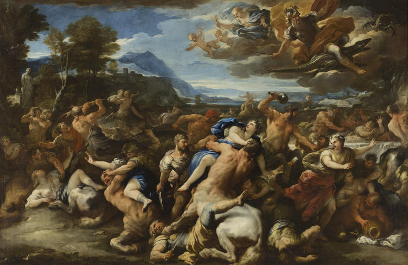 Lapithler ve Yarı İnsan Yarı Atlar Arasındaki Savaş - Luca Giordano