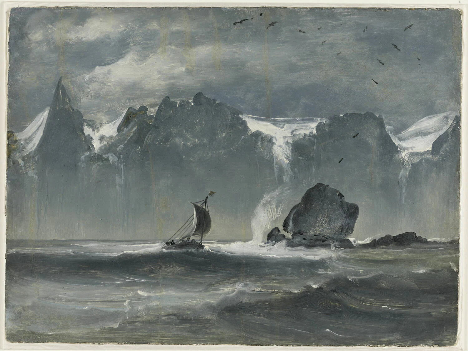 Un bateau « Otring » sous les Sept Sœurs (esquisse) - Peder Balke