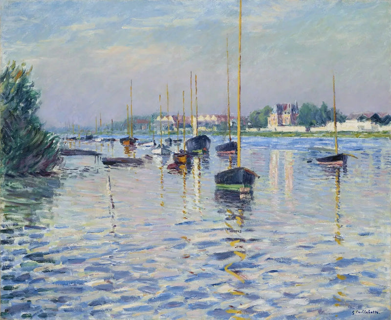 Seine Nehri'nde Argenteuil'de Demirlemiş Botlar - Gustave Caillebotte