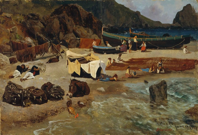 Capri Balıkçı Tekneleri - Albert Bierstadt
