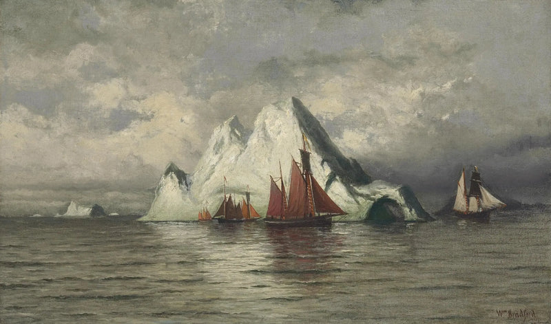Balıkçı tekneleri ve buzdağları - William Bradford