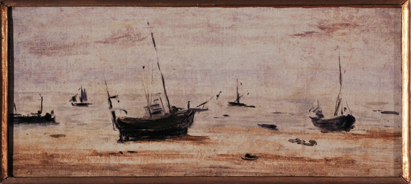 Alçak Suyun Altında Kalan Botlar - Eugène Boudin