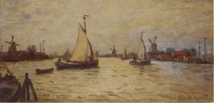 Zaandam yakınlarında Hollanda'da tekneler - Claude Monet