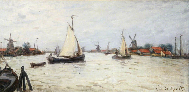 Hollanda'da, Zaandam W173 yakınında tekneler - Claude Monet