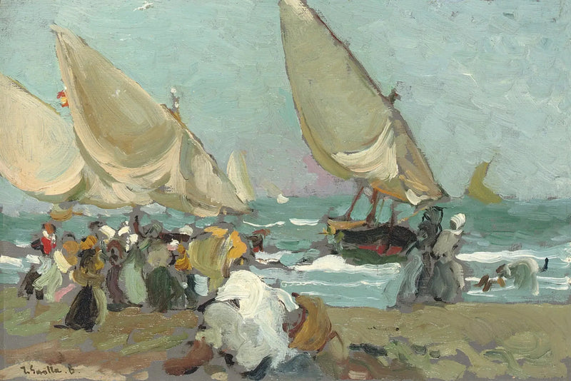 Valencia Plajında Botlar - Joaquín Sorolla