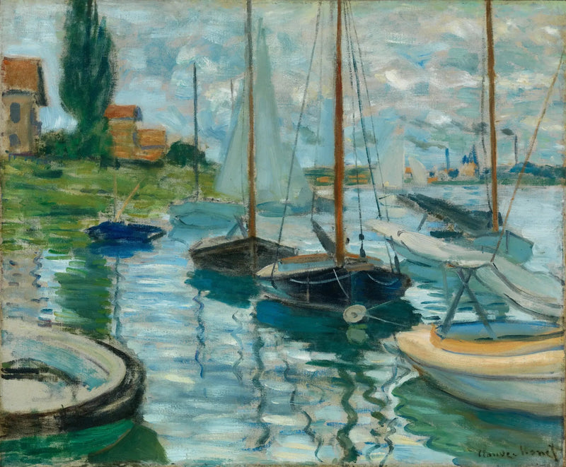Gennevilliers'de Seine Nehri Üzerinde Tekneler - Claude Monet