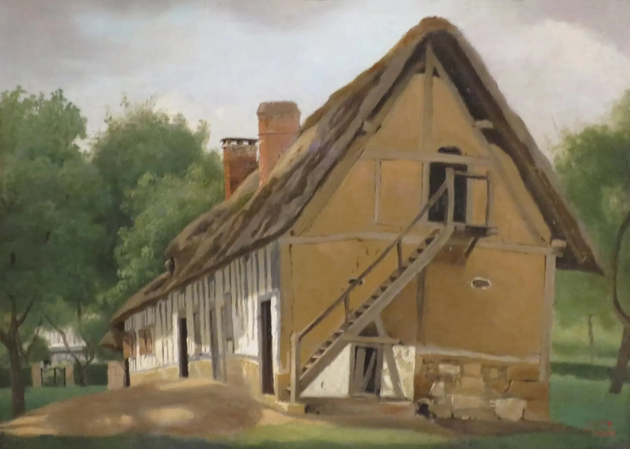 Rouen yakınlarındaki Bois-Guillaume'da Tarım Binası - Jean-Baptiste Camille Corot